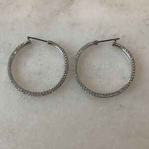 Swarovski Sparkling Stone Hoop Earrings, Brand New